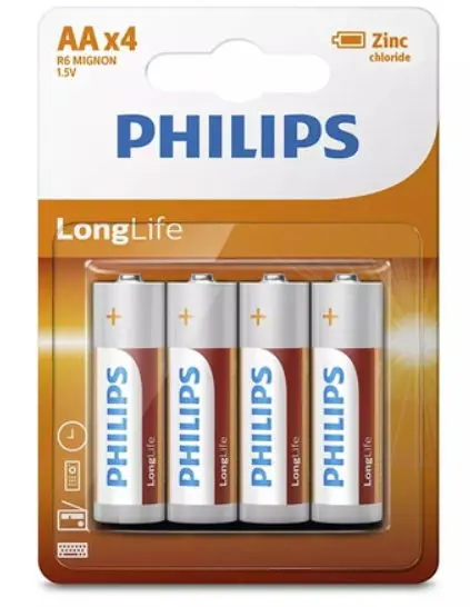 Set 4 Baterii LONGLIFE R6 AA BLISTER PHILIPS