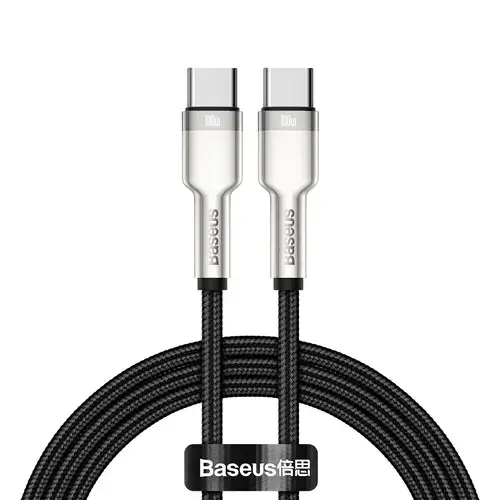 Cablu de date Baseus, USB-C - USB-C, 1m, Negru