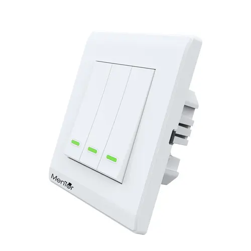 Intrerupator triplu Smart Mentor ES032 WiFi 10A 1800W PC ignifug (Alb)