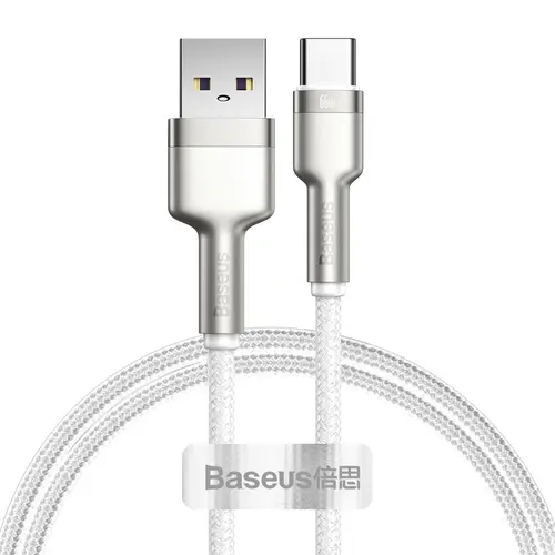 Cablu de date USB/ USB - C, Baseus, Cafule Series, 66W, Alb, 1m