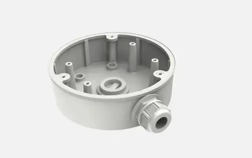 Doza conexiuni Hikvision DS-1280ZJ-PT6, material aliaj de aluminiu, dimensiuni: Φ137 mm × 42 mm, greutatate: 280 g