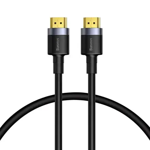 Cablu HDMI Baseus Cafule CADKLF-E01, rezolutie maxima 4K UHD (3840 x 2160) la 60 Hz, conectori auriti, 1m, Negru