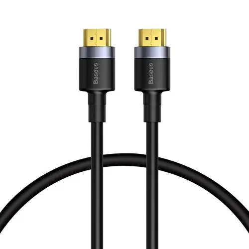 Cablu HDMI Baseus Cafule CADKLF-E01, rezolutie maxima 4K UHD (3840 x 2160) la 60 Hz, conectori auriti, 1m, Negru