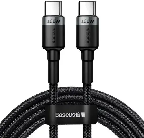 Cablu de date  Baseus Cafule CATKLF-ALG1, USB-C la USB-C, 100W, PD 2.0, Quick Charge 3.0, 2m (Negru)