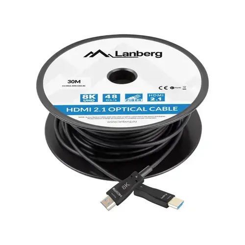 Rola cablu HDMI Lanberg CA-HDMI-30FB-0300-BK, 30m (Negru)