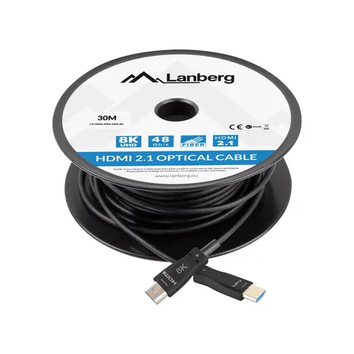 Rola cablu HDMI Lanberg CA-HDMI-30FB-0300-BK, 30m (Negru)