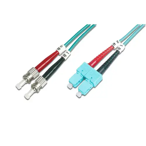 Fibra optica Digitus DK-2512-02/3, LSOH, OM3, 10 G, Duplex, 2 m (Albastru)