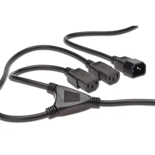 Cablu despartitor Assmann pentru cablu de alimentare, C14 - 2x C13 1,7 m negru AK-440400-017-S