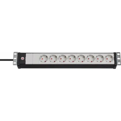 Prelungitor BRENNENSTUHL Premium Line, 19inch, 8 prize, 3m (Alb/Negru)