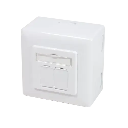 Priza de retea ingropata/aplicata Logilink NP0039A, 2 iesiri RJ-45, Cat6, FTP