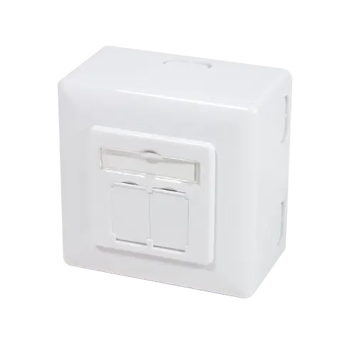 Priza de retea ingropata/aplicata Logilink NP0039A, 2 iesiri RJ-45, Cat6, FTP