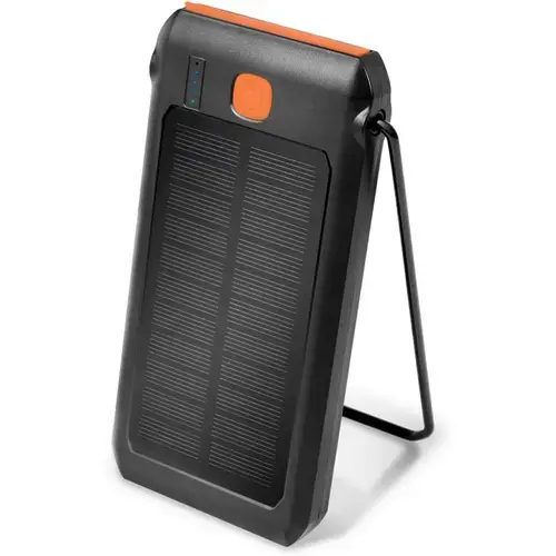 Acumulator Extern Solar Logilink, 10000mAh, Lanterna, USB, USB-C (Negru)