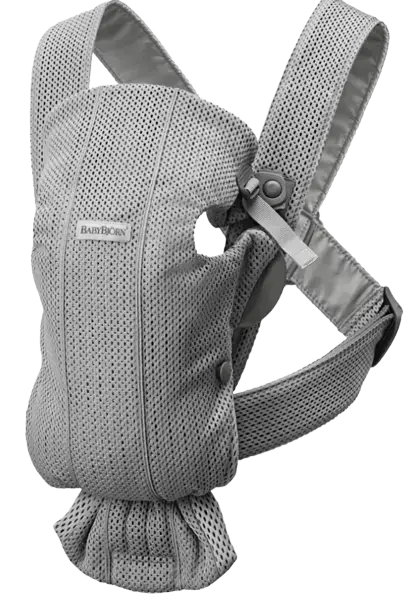 Ham Mini Babybjorn 021018E1, Multiple pozitii de purtare, 3D Mesh, 0-1 an, 3.5-11 kg (Gri)