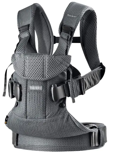 Ham anatomic BabyBjorn One Air, Anthracite, 3D Mesh, 3.5-15 kg (Negru/Gri)