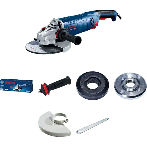 Polizor unghiular Bosch Professional 06018C3300, 2400 W, 6500 RPM, 230 mm diametru disc, M14, capac protectie, cheie pentru splinturi, cutie carton, flansa de prindere, maner suplimentar, piulita de strangere