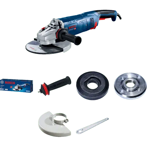 Polizor unghiular Bosch Professional 06018C3300, 2400 W, 6500 RPM, 230 mm diametru disc, M14, capac protectie, cheie pentru splinturi, cutie carton, flansa de prindere, maner suplimentar, piulita de strangere
