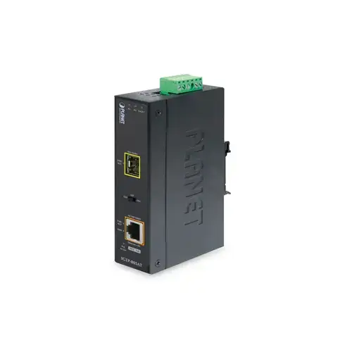 Convertor media industrial, Planet, Gigabit Ethernet IGT-805AT, Negru