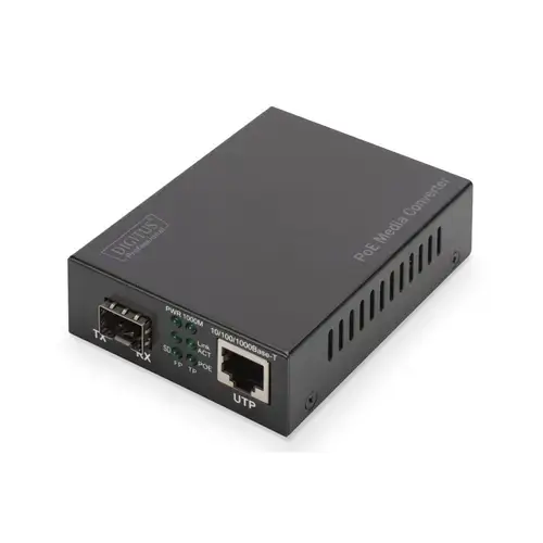 Convertor media, Digitus, Gigabit Ethernet PoE+ SFP, DN-82140