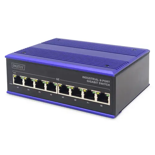 Comutator Gigabit, Digitus, Industrial cu 8 porturi