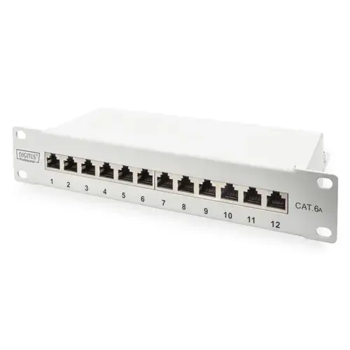 Panou de corectie, Digitus, cu 12 porturi, 1U, Gri