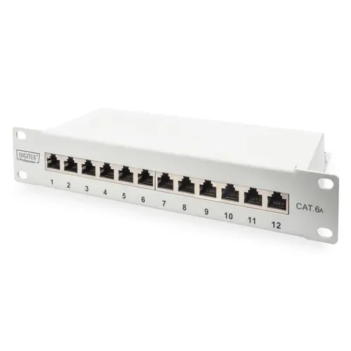 Panou de corectie, Digitus, cu 12 porturi, 1U, Gri