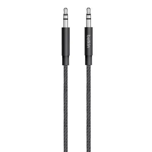 Cablu audio Belkin MIXIT UP Metallic AUX, jack 3.5 mm, 1.2 m, Negru