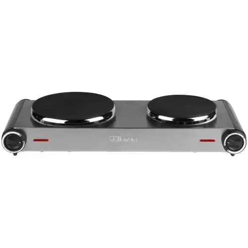 Plita electrica Tristar KP-6248, 2 Arzatoare, 2500 W (Negru/Argintiu)