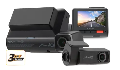 Camera auto Mio MiVue™ 955WD (Dual) 4K, Camera Spate MiVue™ E60 Inclusa, Ecran IPS 2.7inch, Sony STARVIS™, Unghi de vizualizare 140°
