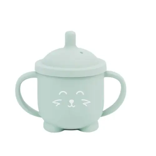 Cana cu pai din silicon Babymoov Vulpita, 160 ml (Verde)