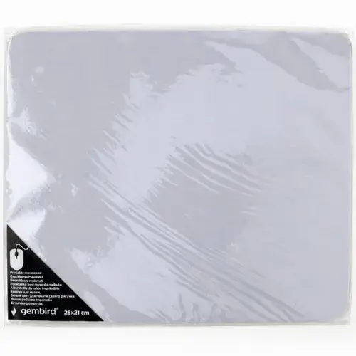 Mousepad Gembird, cauciuc si material textil, 250 x 210 x 3 mm, printabil, Alb, MP-PRINT-M