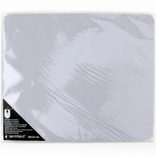 Mousepad Gembird, cauciuc si material textil, 250 x 210 x 3 mm, printabil, Alb, MP-PRINT-M