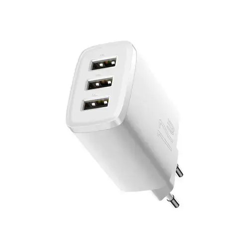 Incarcator Retea Baseus CCXJ020102, 3x USB-A, 17W (Alb)