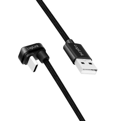 Cablu alimentare si date LOGILINK,  USB 2.0 -  USB Type-C (T), 180 grade, 3m, Negru