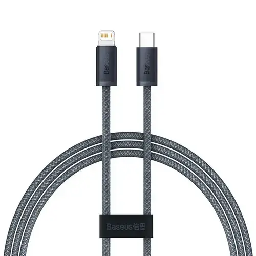 Cablu de date si incarcare, Baseus, USB-C la IP tip lightning, 20W, 1m, Gri