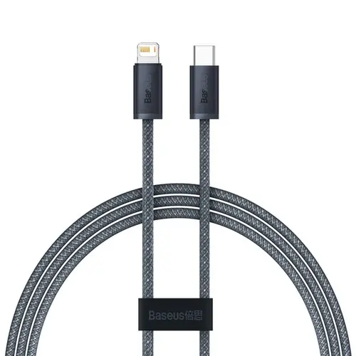 Cablu de date si incarcare, Baseus, USB-C la IP tip lightning, 20W, 1m, Gri
