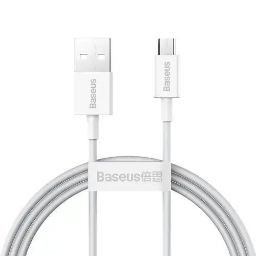 Cablu alimentare si date Baseus, Superior, Fast Charging, USB - Micro-USB 2A 1m, Alb