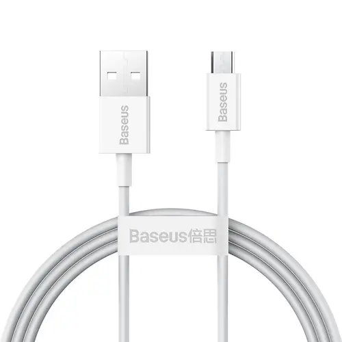 Cablu alimentare si date Baseus, Superior, Fast Charging, USB - Micro-USB 2A 1m, Alb