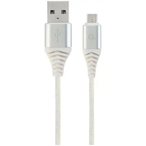 Cablu alimentare si date Gembird CC-USB2B-AMmBM-1M-BW2, USB 2.0 (T) la Micro-USB 2.0 (T), 1m, Alb