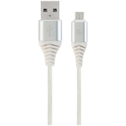 Cablu alimentare si date Gembird CC-USB2B-AMmBM-1M-BW2, USB 2.0 (T) la Micro-USB 2.0 (T), 1m, Alb