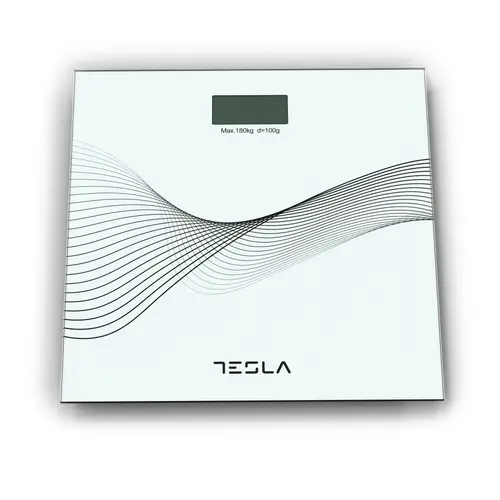 Cantar corporal Tesla BS103W, 180kg, baterii 2xAAA, 30x30cm, Alb