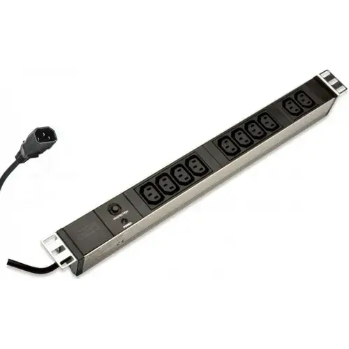 PDU din aluminiu cu protectie la suprasarcina Digitus, 10 prize C13 10A 2m, aluminiu