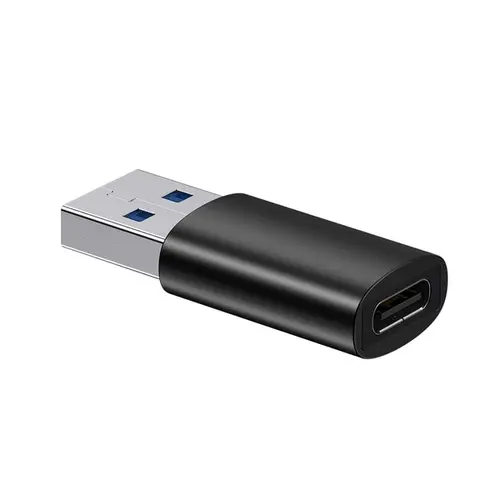 Adaptor Baseus ZJJQ000101, USB-A la USB-C, Aluminiu, Negru