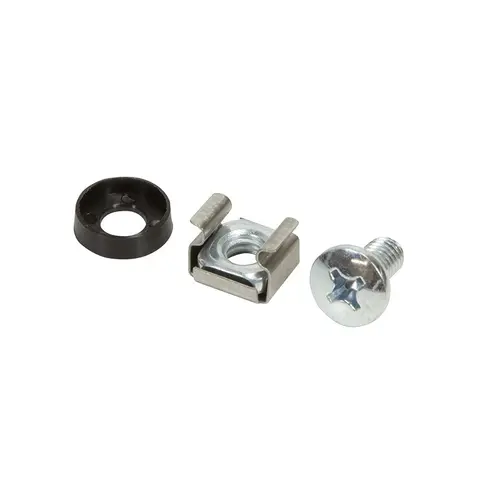 Set montare Logilink pentru rack 19″, contine 50 piese: suruburi, saibe, piulite, diametru 6mm (M6), otel placat cu zinc si plastic