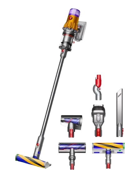 Aspirator vertical fara fir Dyson V12 Detect Slim Absolute 2023, 0.35 L, 545 W (Nichel/Galben)