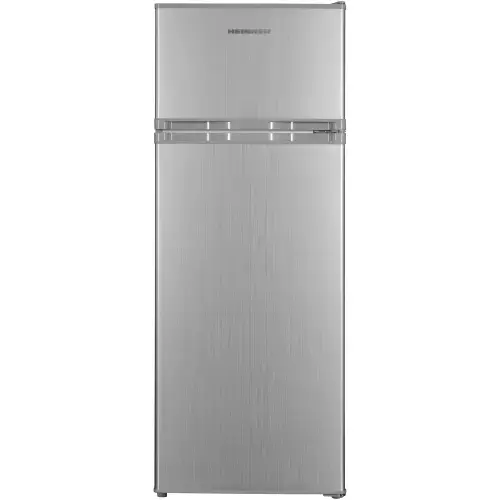 Frigider cu doua usi Heinner HF-H2206SE++, 206 L, lumina LED, 3 rafturi de sticla, Clasa E, H 143 cm (Argintiu)