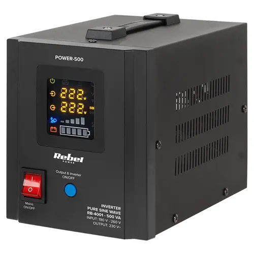 UPS pentru centrala  REBEL RB-4001, unda pura sinusoidala, 500VA/300W