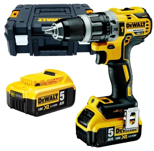 Masina de gaurit si insurubat cu percutie DeWALT DCD796P2, 2 acumulatori, Li-Ion, 18 V, 2 Ah, 70 Nm, Ledi iluminare, Valiza transport