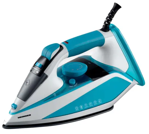 Fier de calcat Heinner HSI-2400LGR, Talpa ceramica, 2400 W (Alb/Albastru)