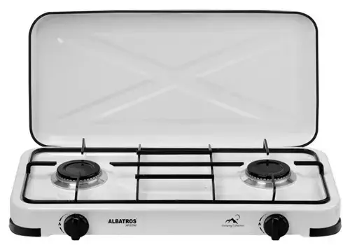 Plita de exterior Albatros APG21W, Gaz, 2 Arzatoare (Alb)