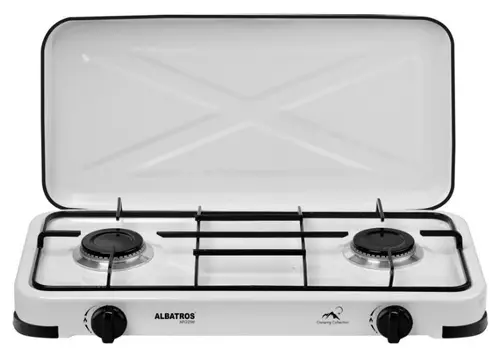 Plita de exterior Albatros APG21W, Gaz, 2 Arzatoare (Alb)